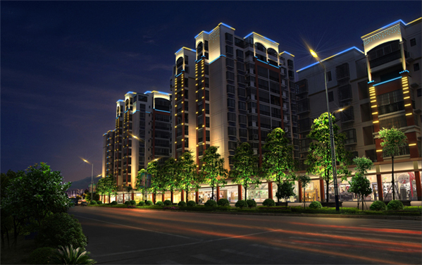 樓盤工程【廣西防城港】光臣LED戶外亮化燈具 點綴夏威夷小區(qū)